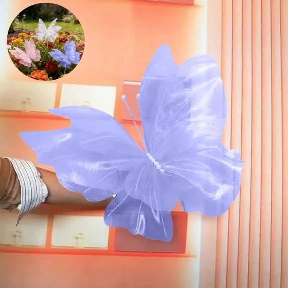 Large 3D Butterfly Decor Ornament, 19.3in × 16.6in Butterfly Photography Prop, Decorative Accessory for Wedding, Garden and Indoor Outdoor Decoration
