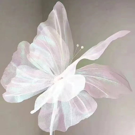 Large 3D Butterfly Decorations, 19.3inx16.5in Gradient Silk | Gradient Silk Butterflies for Fairy First Birthday Baby Shower Wedding Party, Layered Wings Create Dimensional Decor (Hot Pink)