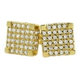 thumbnail image 1 of Large 3D Cube Gold CZ Micro Pave Custom Earrings, 1 of 1