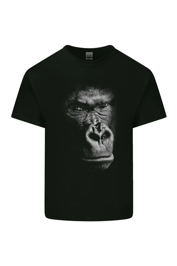 Large 3D Gorilla Face Ape Monkey Animal Art Graphic Unisex T-Shirt, up to size 5XL