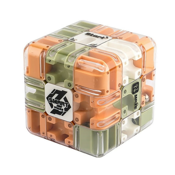 Large 3D Labyrinth Cube Puzzle, 3D Magic Cube Maze Ball Puzzle, Spatial Awareness Brain Training Toy for Stress Relief & Logic Development, Educational Focus Game Gift for Adults Teens (4pcs Yellow)