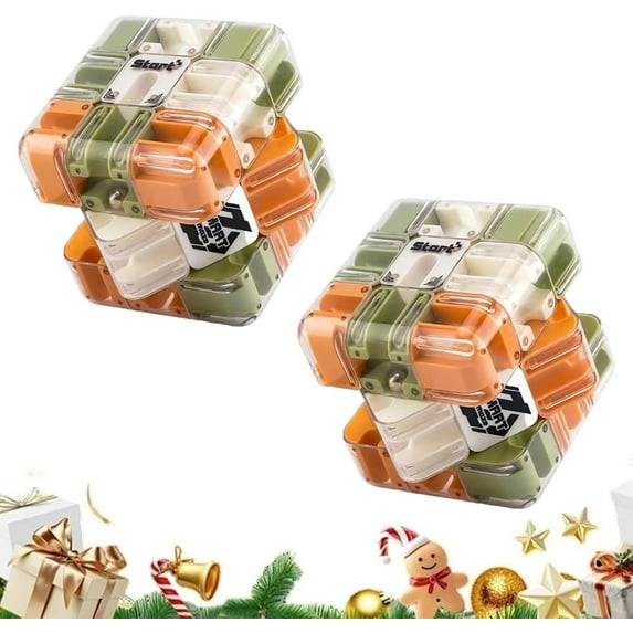 Large 3D Labyrinth Cube Puzzle, 3D Magic Cube Maze Ball Puzzle, Spatial Awareness Brain Training Toy for Stress Relief & Logic Development, Educational Focus Game Gift for Adults Teens(2PCS)