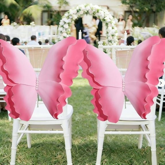 Large 3D Plastic Butterfly Decor for Wedding, Outdoor Garden Party Decorations, Freestanding Hanging Butterflies for Wall Window Backdrop, 20 Inch