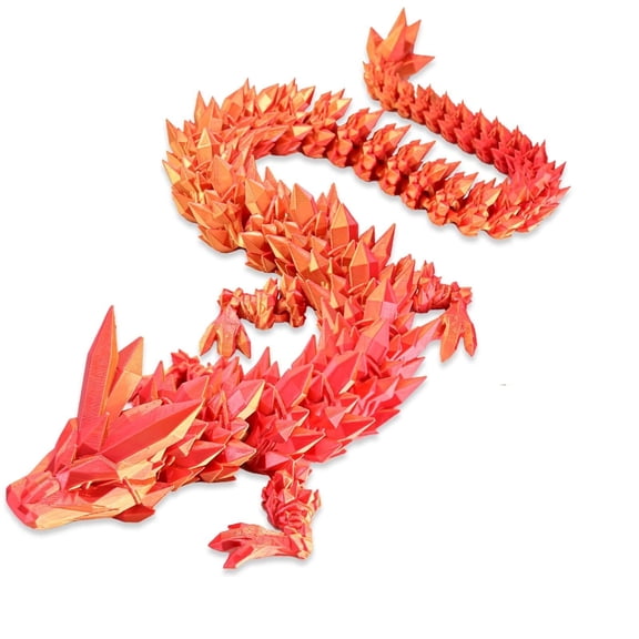 60cm Large 3D Printed Dragon Statue, Abstract Desktop Decor for Home Office