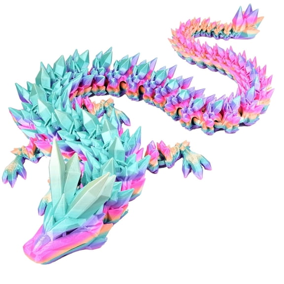 60cm Large 3D Printed Dragon Statue, Abstract Desktop Decor for Home Office