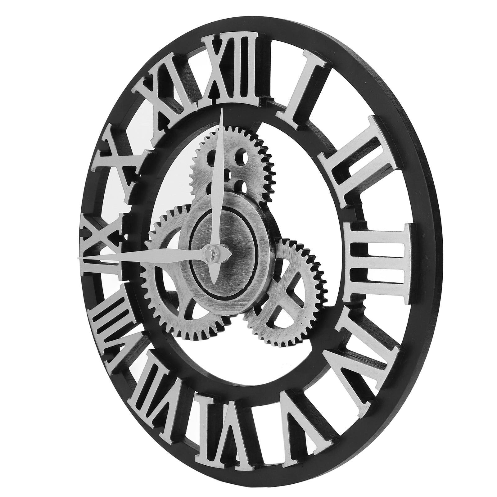 Large 3D Retro Wall Clock 13.39 inches / 34 cm Vintage Wooden Gear ...