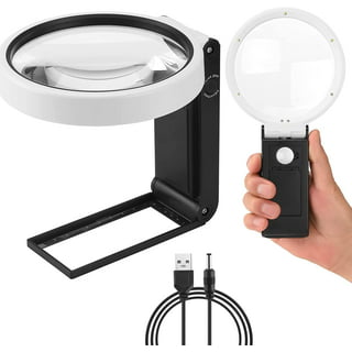 Sanheshun 8X LED Magnifying Magnifier Glass Light Stand Close Reading Lamp  Metal Arm with Clamp & Base