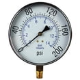 thumbnail image 1 of Large 4.5" 200 PSI Air Compressor Tank Pressure Gauge 1/4" Male NPT Threads, 1 of 7