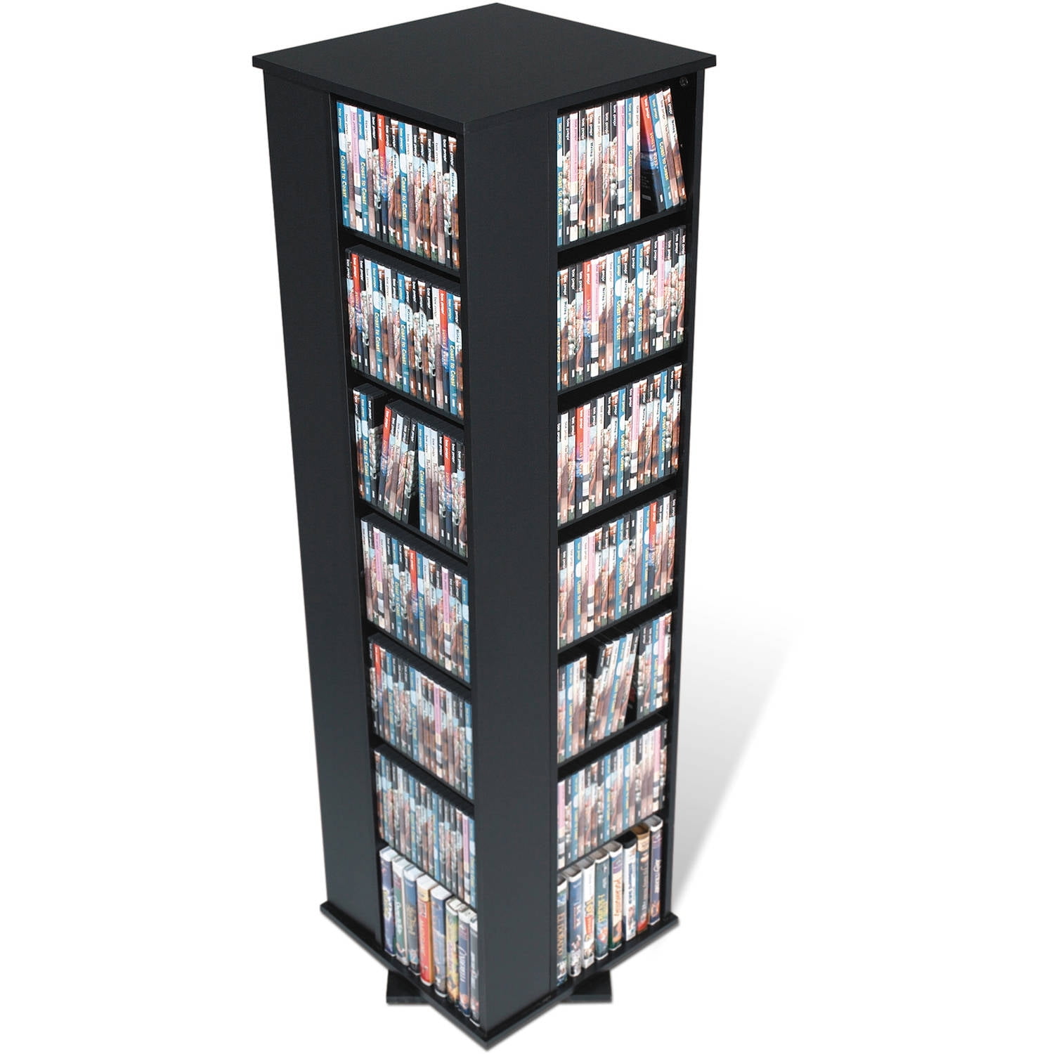 Large 4-Sided Spinning Tower, Black - DVD & CD Rotating