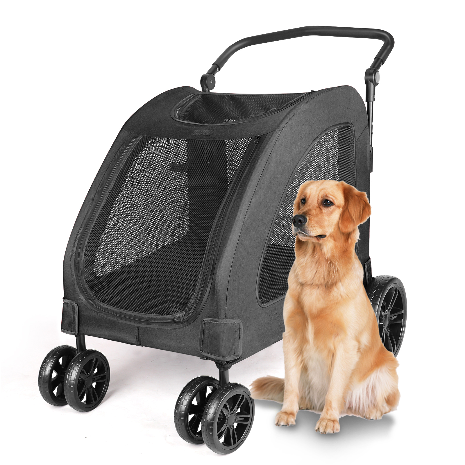 Gen7Pets Monaco Pet Stroller, Black Geometric