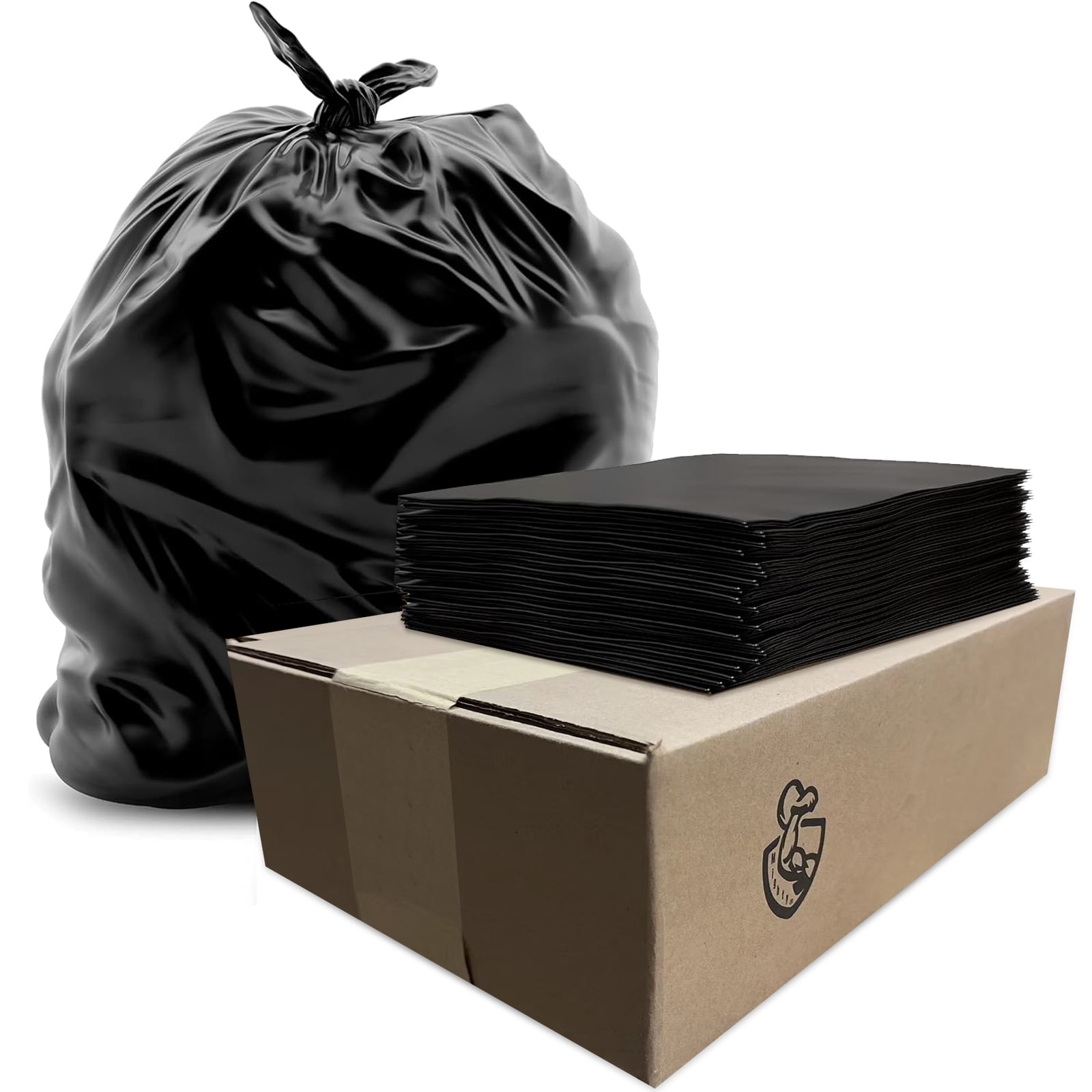 Large 45-50 Gallons Trash bags Heavy duty-100 packs -38 * 46-2 mil-Trash Can Bags-Black Thickened & Large Garbage Bag/Plastic Bag-Kitchen&Commercial,Building,Sanitation,Hotel, Property
