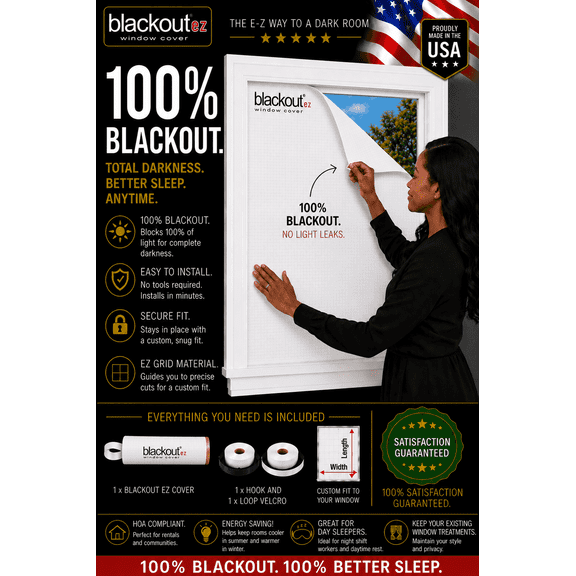 Blackout EZ - EZ 100% Blackout - Large (45x66) WhiteWhite