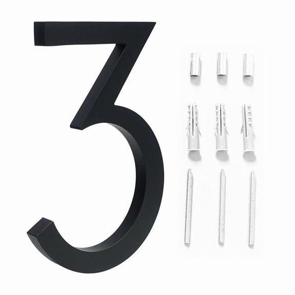 Large 5.6" Modern Floating House/Door Numbers 12mm Brushed Stainless Steel