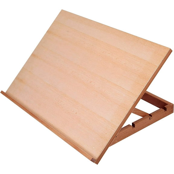 Large 5-Adjustable Position Wood Tabletop Drafting Easel, 23 2/9 x 16 1/2 Inch Artist Drawing Sketch Board for Studio Classroom Home Art Painting Design