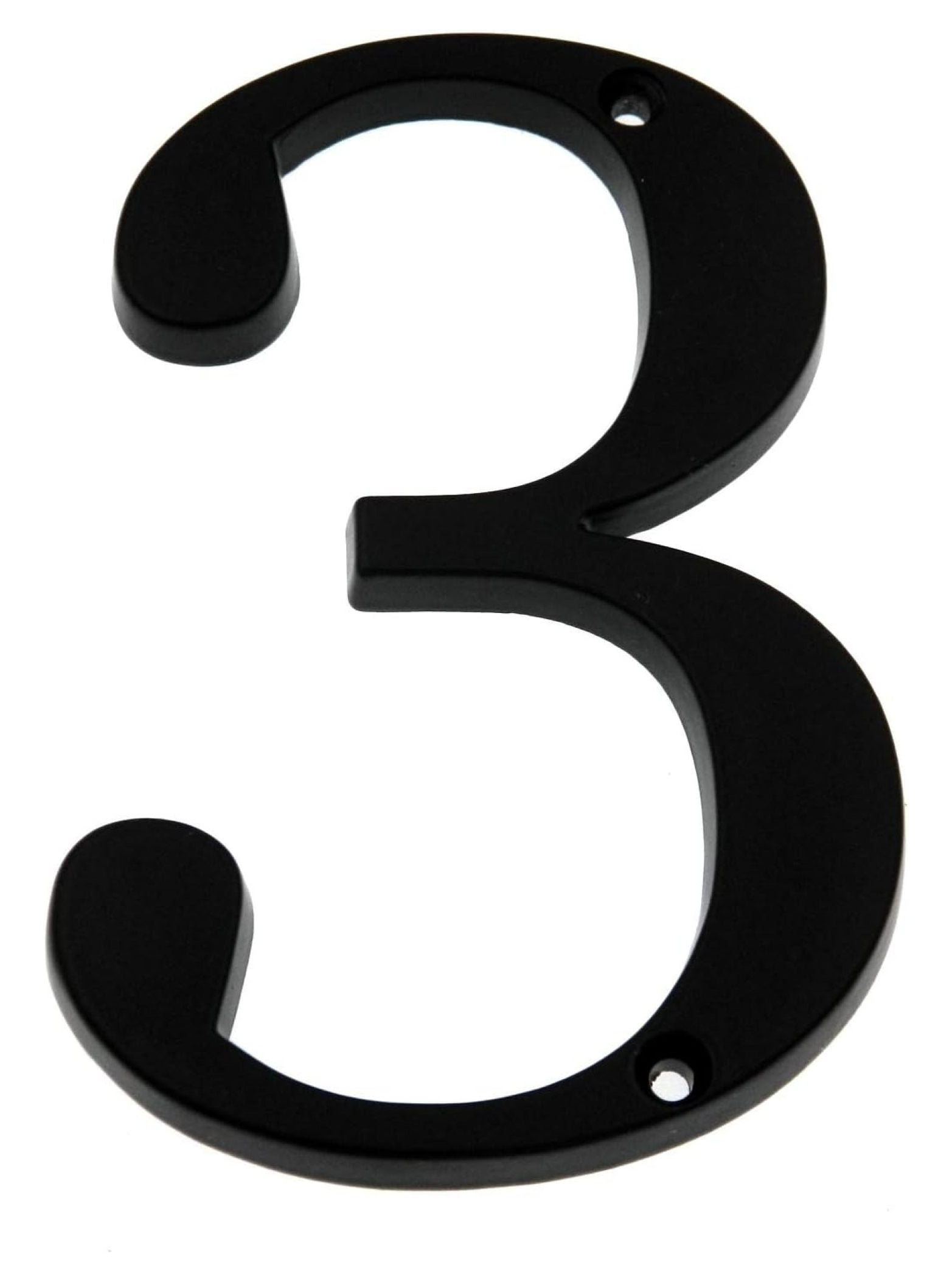 Large 5" Black Metal Flush Mount House Address Numbers, Bold Font, Easy