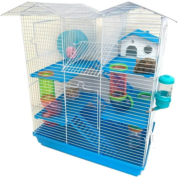 Large 5-Levels Twin Tower Crossover Level Play Tube Hamster Habitat Mouse Home Rodent Gerbil House Mice Rat Wire Animal Cage