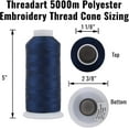 Large 5000M Cones Polyester Machine Embroidery Thread Huge 5000M