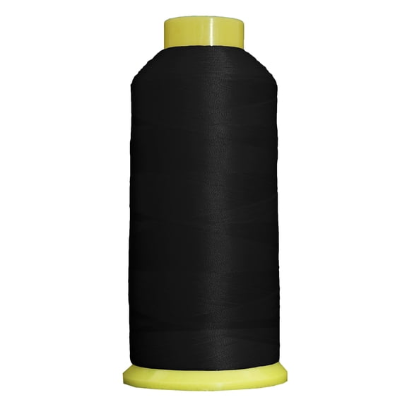 Large 5000m Cones Polyester Machine Embroidery Thread | Huge 5000M (5500 Yard) Cones 40wt | For Brother Janome Bernina Embroidery & Sewing Machines | No. 102 - Black - 160 Colors Available