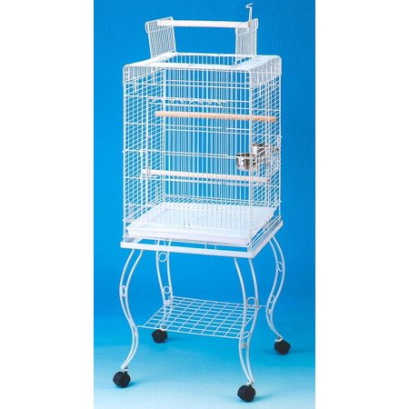 Large 57-Inch Open Square Plays Top Parrot Lovebird Cockatiel Cockatiels Parakeets Cage With Removable Rolling Stand