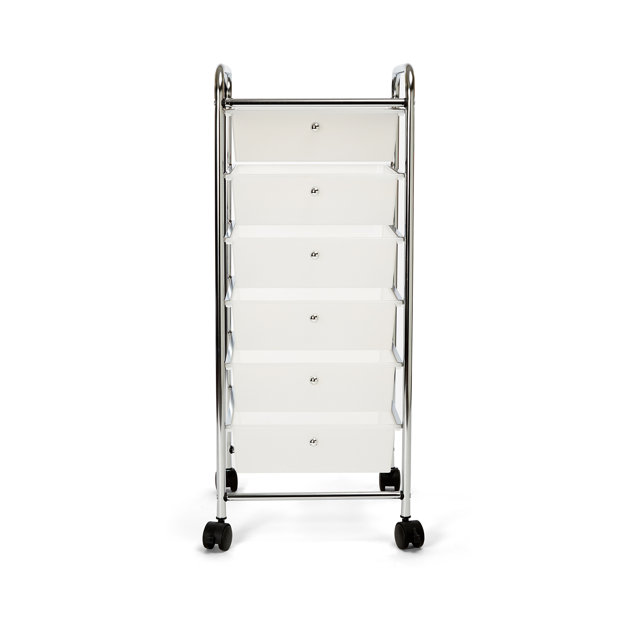 Large 6Drawer Storage Bin Organizer Cart, Frosted White