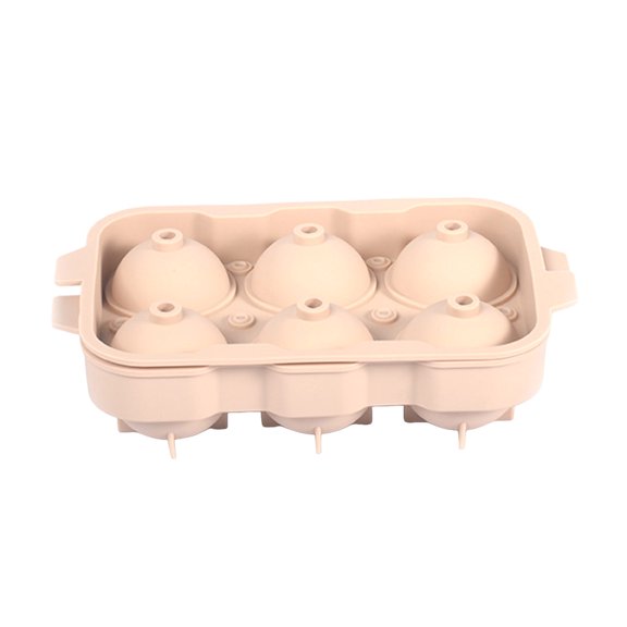 Large 6 Hole Round Sphere Tray Silicone Maker for Crafting Ice for DIY Beverage