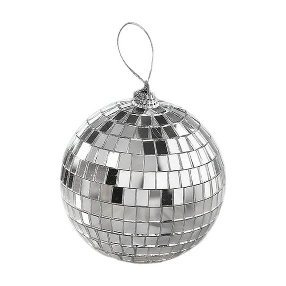 Large 6-Inch Silver Mirror Disco Ball Hanging Decoration, Reflective Party Light Ball for Dance, Wedding, Christmas, Festival Atmosphere