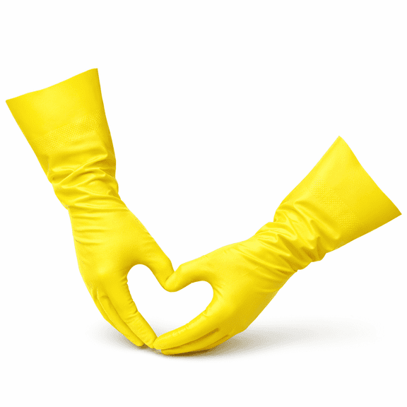 Large - 6 Pairs Gloves Legend Nitrile Yellow Kitchen Cleaning Dishwashing Gloves
