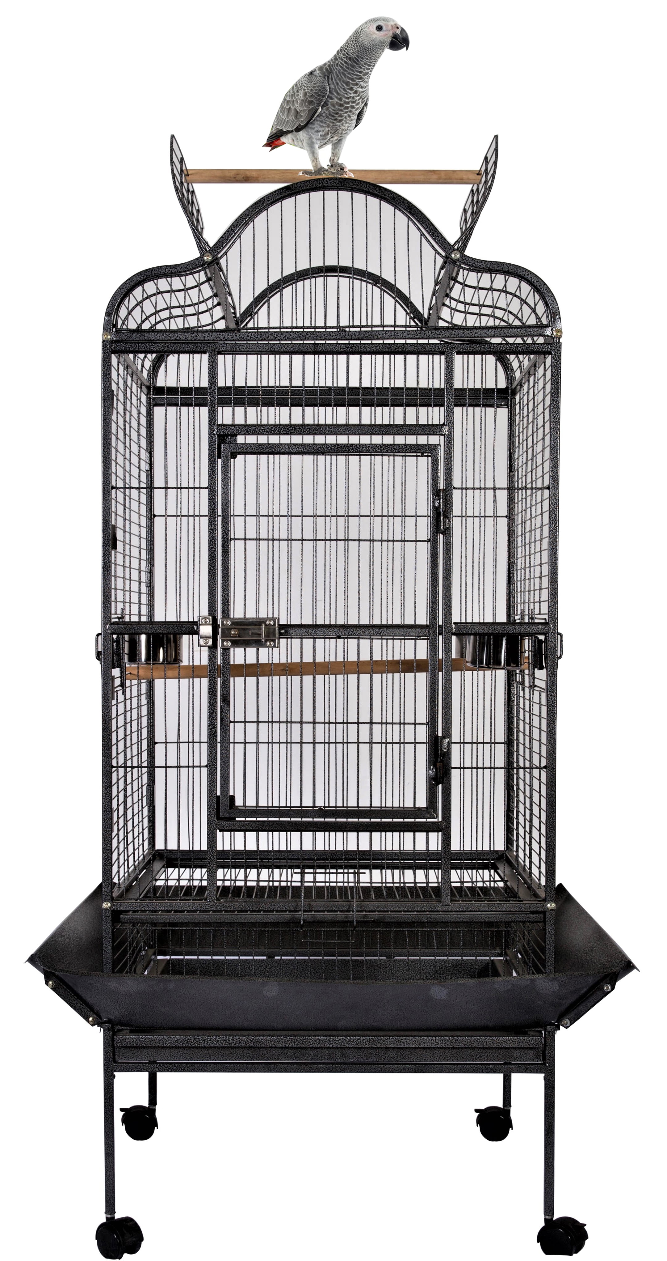 Large 61-inch Playtop Bird Cage With Rolling Stand – Metal Parrot Cage For Conures, Parakeets, Cockatiels (1" Bar Spacing)