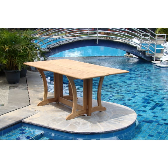 Large 69" Warwick Rectangle Dining Console Table Outdoor Patio Grade-A Teak Wood WholesaleTeak #WMDT69WR