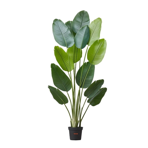 Large 6ft Fake Bird of Paradise Tree, 13-Trunk Artificial Tropical Plant in White Pot, Faux Silk Floor Tree for Living Room Office Indoor Outdoor Housewarming Gift