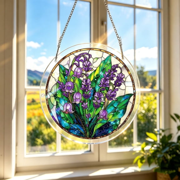 Large 7.4 Inch 83-Piece Acrylic Suncatcher Puzzle – DIY Stained Glass Window Art with Light Reflecting Pieces, Beautiful Garden & Home Decoration for Adults