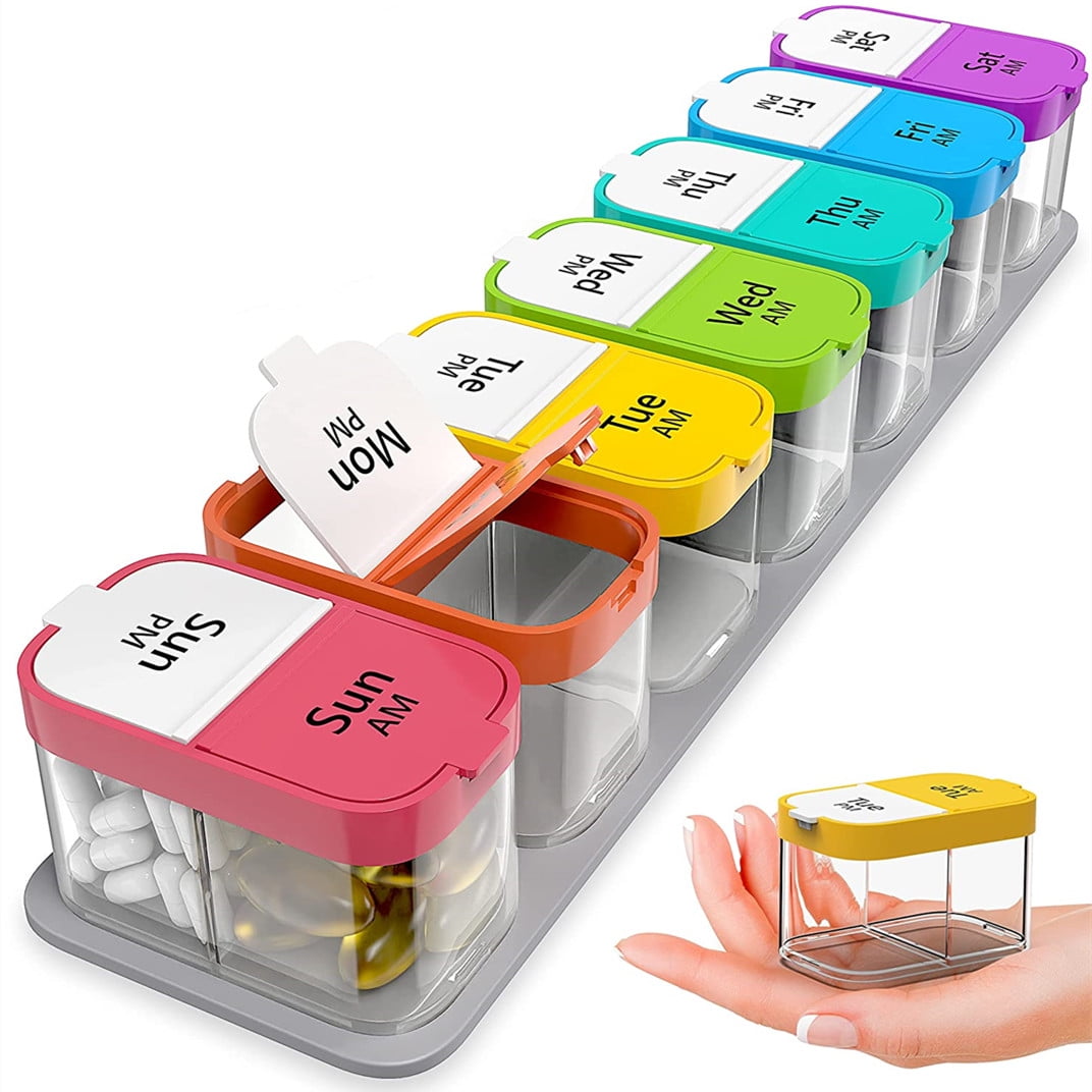 Large 7 Day Pill Organizer, 2 Times a Da…