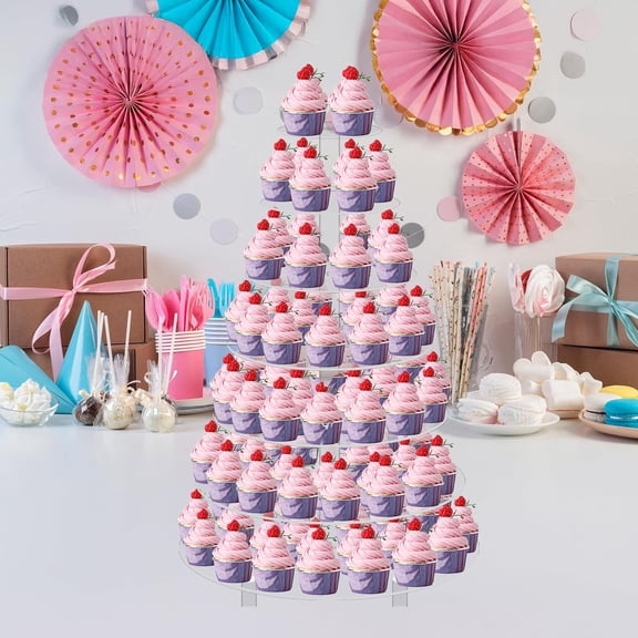 Large 7 Tier Acrylic Round Wedding Cake Stand Dessert Pastry Serving Platter Food Display For Events