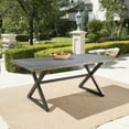 thumbnail image 1 of Large 70.5 Inch Outdoor Dining Table - Aluminum Top & Steel Frame, Weather-Resistant Grey & Black for Patio & Garden, 1 of 9