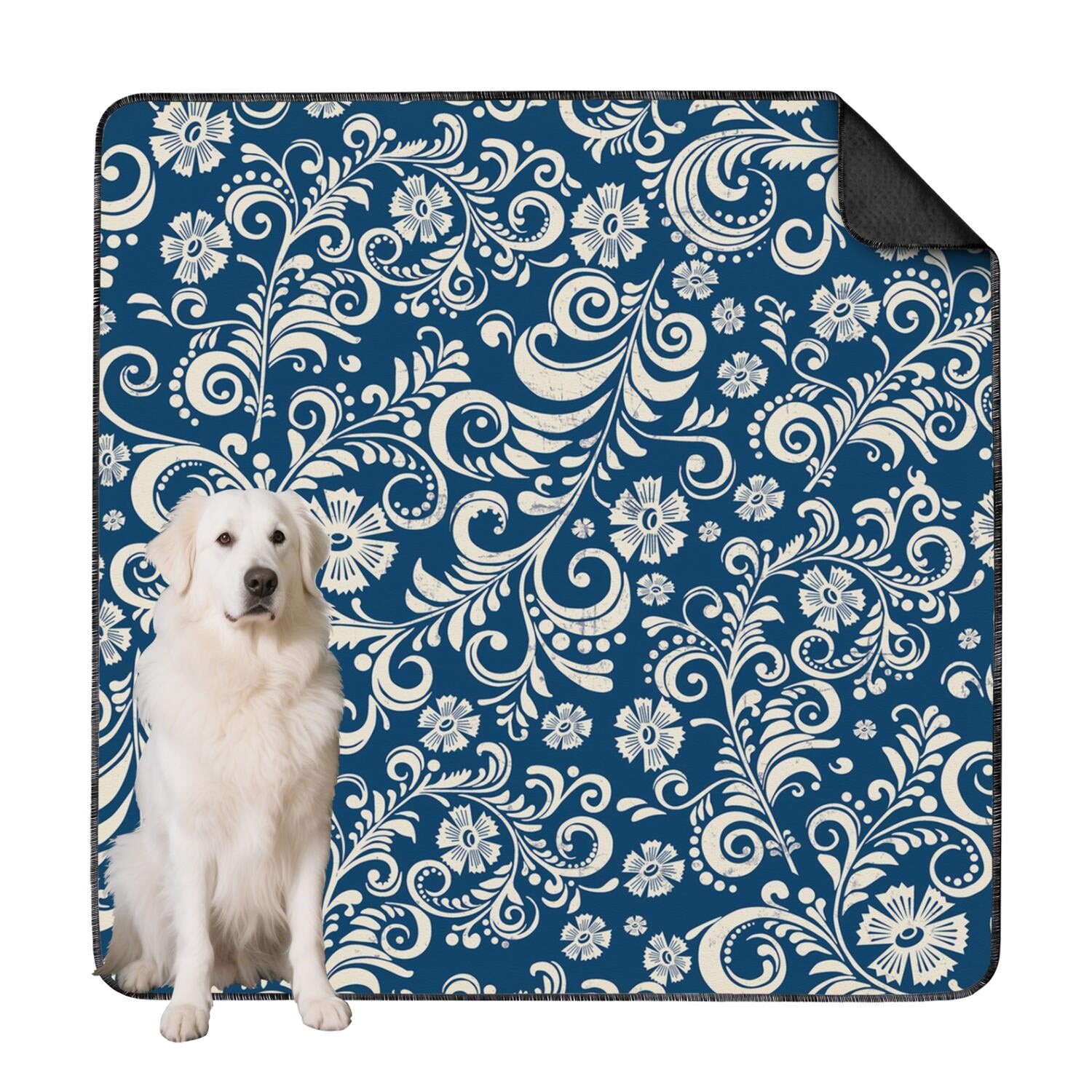Large 72x72 Inch Washable Dog Pads with Floral Pattern, Reusable ... - Breathable And Washable Dog Crate Liners For Moisture