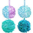 thumbnail image 1 of Large 75g Loofah Sponge, Body Scrubber, Bath Shower Loofah Sponge, Loofah for Women, Men | Exfoliating Sponge Shower Poufl Balls - Set of 4, 1 of 8
