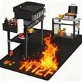 thumbnail image 1 of Large 76 x 48 inches Under Grill Mats for Outdoor Grill, BBQ Floor mats, Indoor Fireplace Mats Fire Pit Mats, Fire Resistant, Oil Proof, Easy to Clean Grill Mats for Outdoor Grill Deck Protectorf, 1 of 7