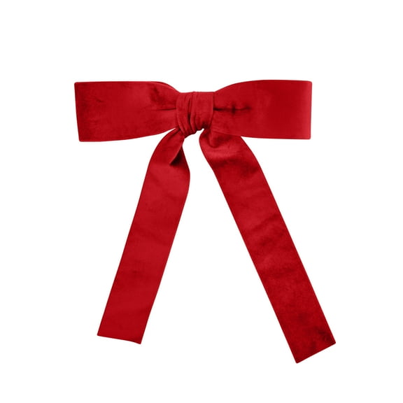 Large 8.5 Inch Stiff Velvet Hair Bow with Tails