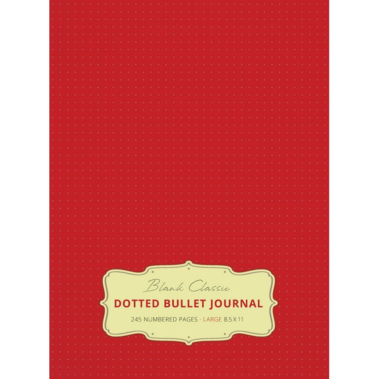 Large 8.5 X 11 Dotted Bullet Journal (Red #3) Hardcover - 245 Numbered Pages