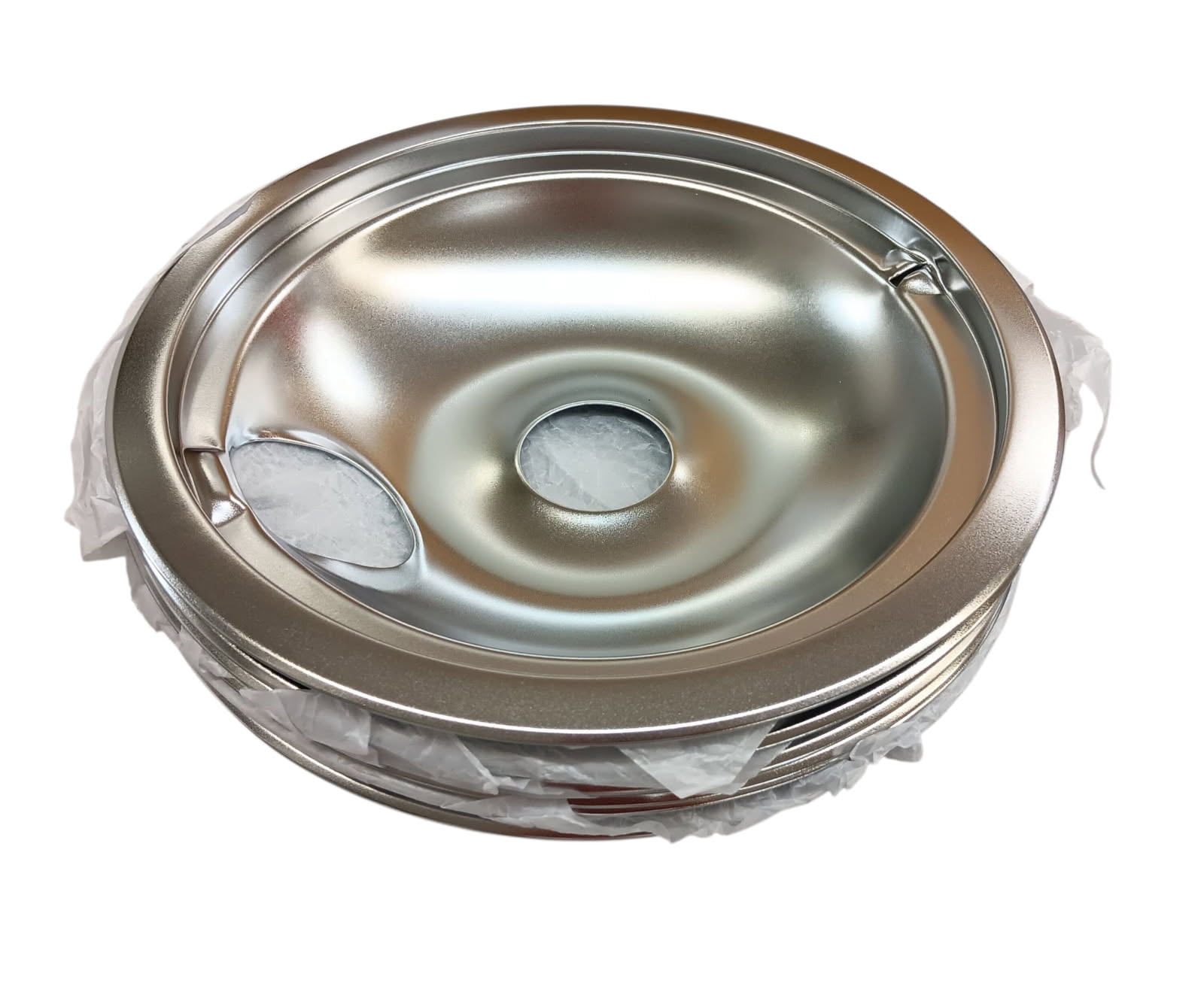 Large 8" Chrome Drip Bowl Tray 6-Pack fits GE, WB31K10266, WB32X5076, WB31M15