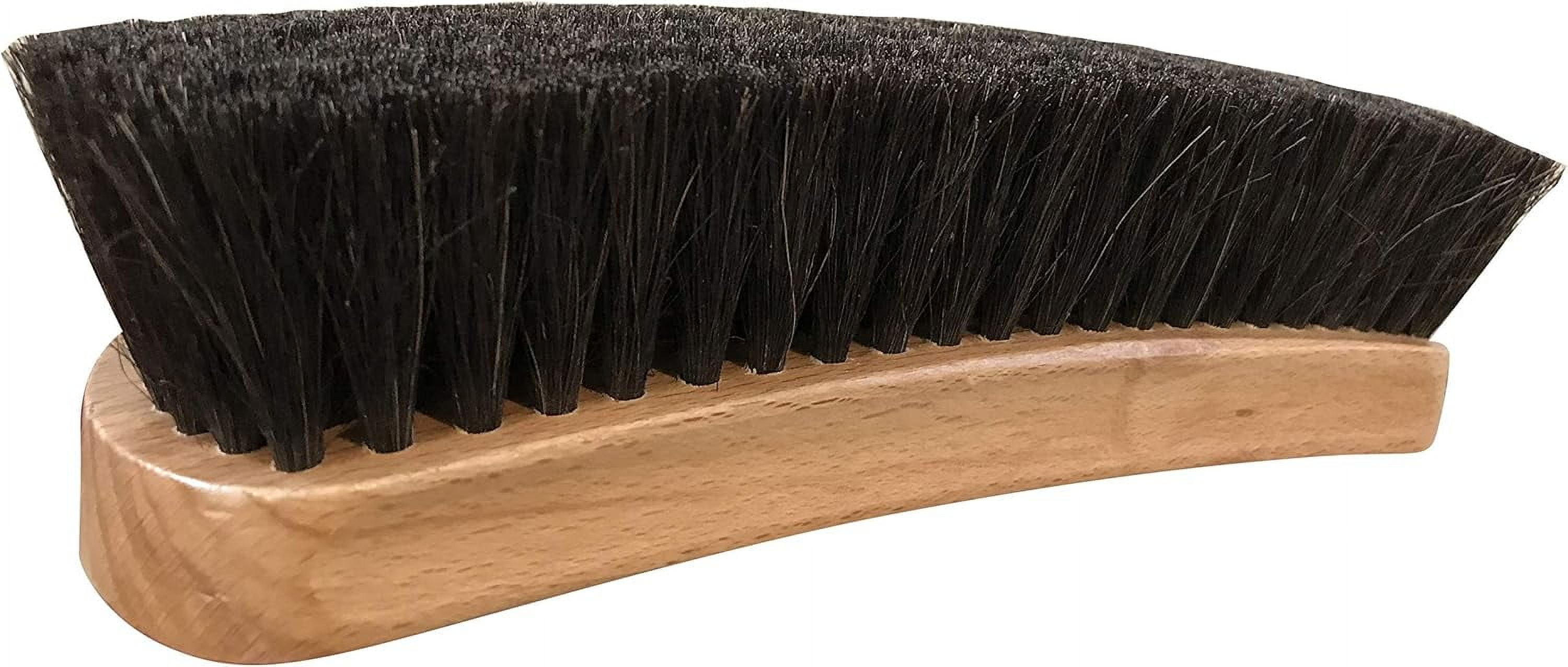 Large 8” Horsehair Shoe Shine , Professional Shoe Polish with Wood