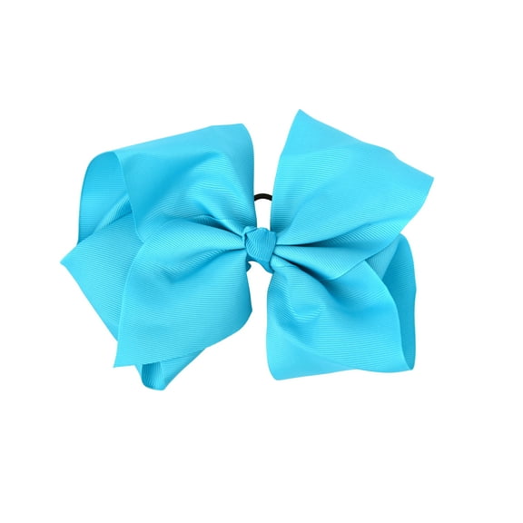 Large 8 Inch Grosgrain Ribbon Hair Bow with Ponytail (Royal Blue)