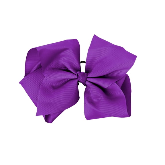 Large 8 Inch Grosgrain Ribbon Hair Bow with Ponytail (Royal Blue)