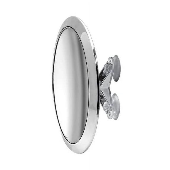 Large 8" Suction Mount Mirror - 5X Magnifying Vanity Makeup Mirror with 3-Point Super Suction, Pivoting, Rotating and Locking Suction
