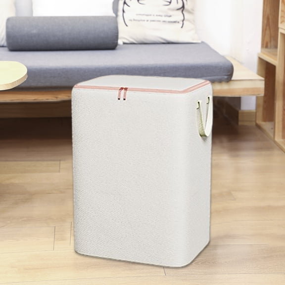 Large 80L Quilt Storage Bag, Super Capacity Clothes Packing & Organizer, Folding Closet Storage for Bedroom, Beige Fabric, 1 Pack