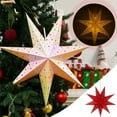 thumbnail image 1 of Large 9-Pointed Paper Star Lantern for Christmas, Ceiling Hanging Lampshade, Holiday Star Pendant Light Decoration, Battery Operated, Indoor Outdoor Party and Wedding Lighting, 1 of 8