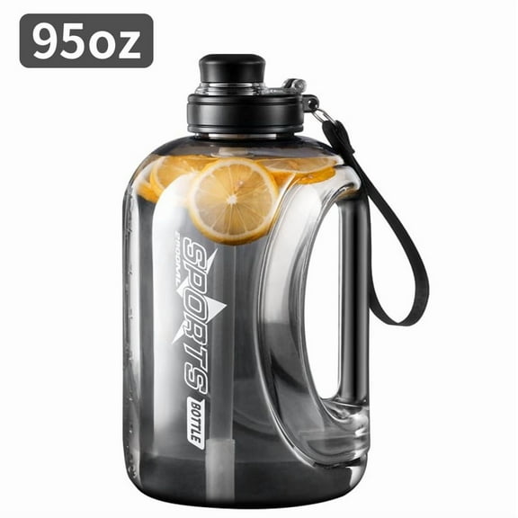 Baalaka Large 95 OZ Water Bottle with Straw, Portable Handle, BPA Free, Eco-Friendly, Perfect for Sports and Fitness