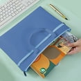 thumbnail image 1 of Large A4 Waterproof Zipper Pouch | Double Pocket Foldable Document Holder with Handle | Oxford Cloth File Bag for Travel & Office, 1 of 6