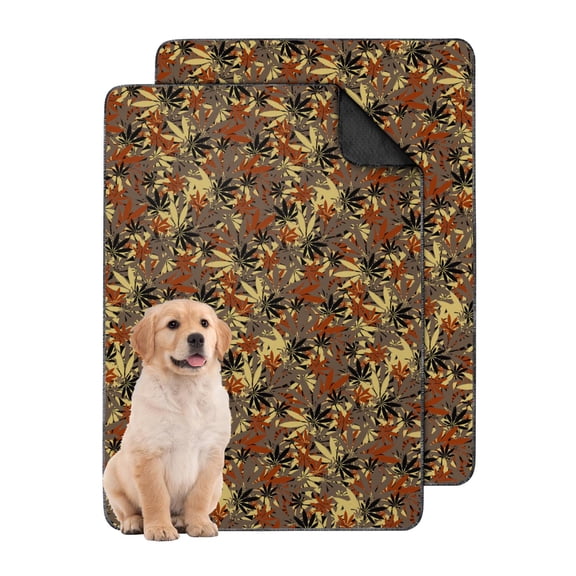 Large Absorbent Washable Pads for Dogs with Botanical Art, Reusable Potty Mat Featuring a Non-Move Base for Stable Placement (Plant patterns, 24" x35")