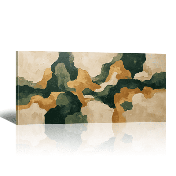 Large Abstract Canvas Wall Art with Horizontal Jasper Beige Picture Print, Modern Minimalist Artwork Neutral Paintings for Living Room Bedroom Home Office Decor